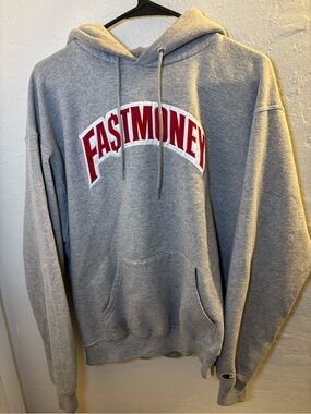 Fastmoney Gray Pullover Hoodie - Men's Casual Hooded Sweatshirt